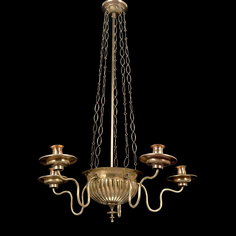 A Baltic brass chandelier from around 1830s.