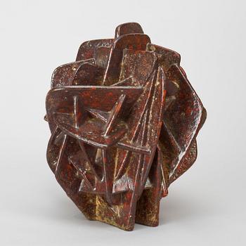 A Hans Hedberg faience sculpture of a sand rose, Biot, France.