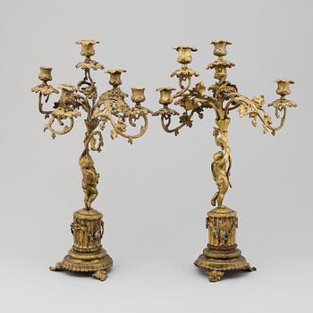 A pair of 19th century candleabras.