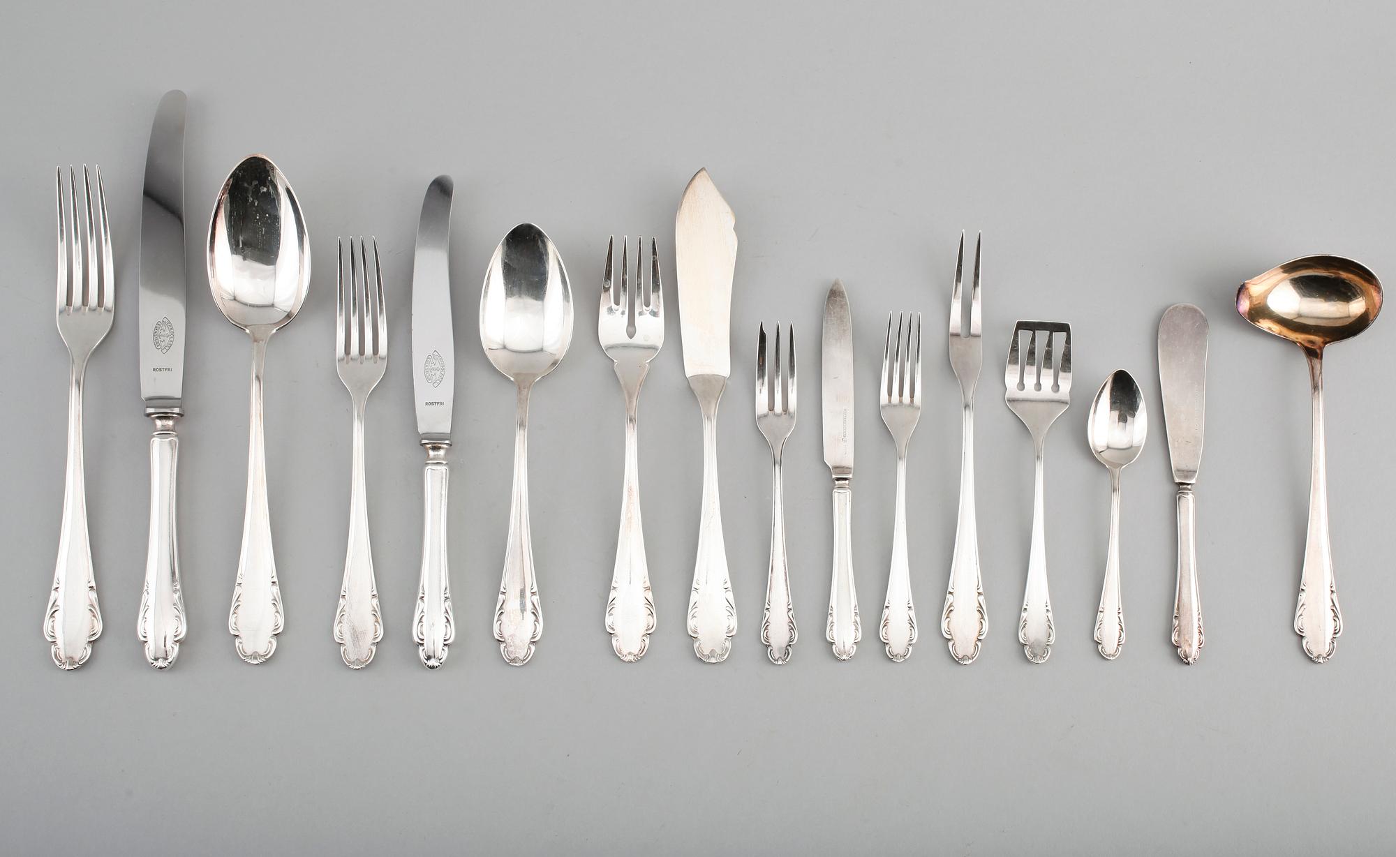 BESTICK, 149 delar, nysilver, modell Haga.