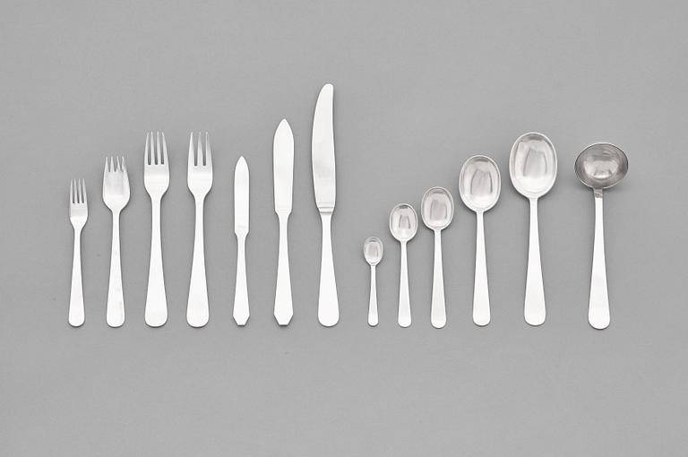 Wiwen Nilsson, bestickuppsättning, 118 delar, Lund, 1936, sterlingsilver.
