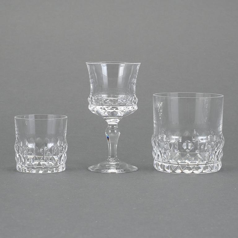 SERVISDELAR, glas, 22 delar, "Silvia", Ingeborg Lundin, Orrefors. 1900-talets andra hälft.