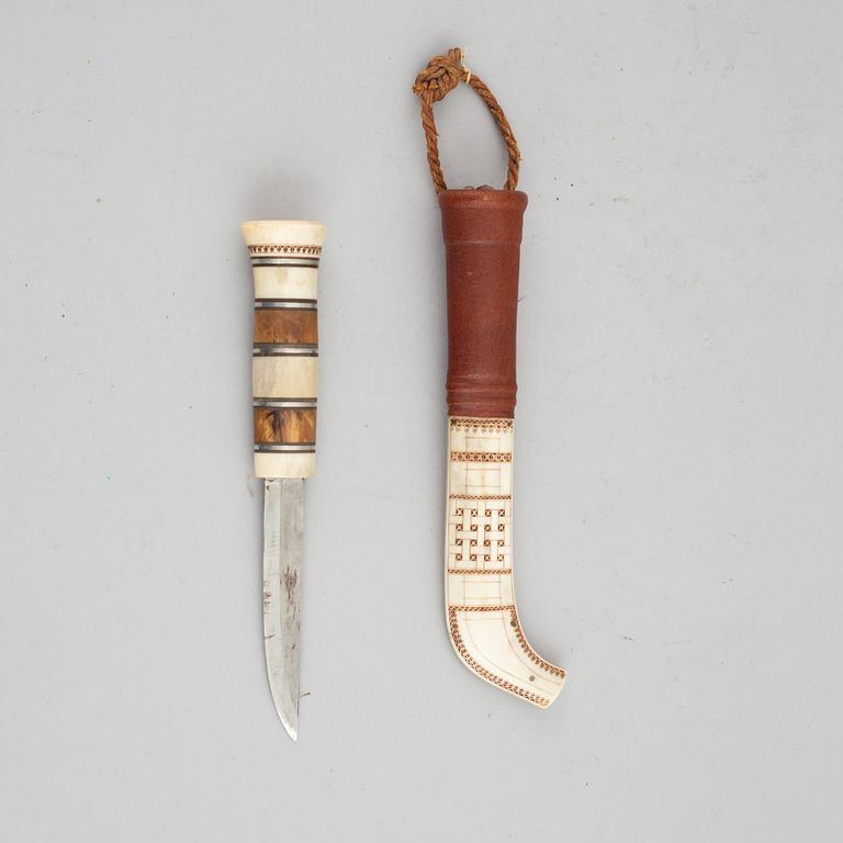 Sune Enoksson, a reindeer horn Sami knife, signed.