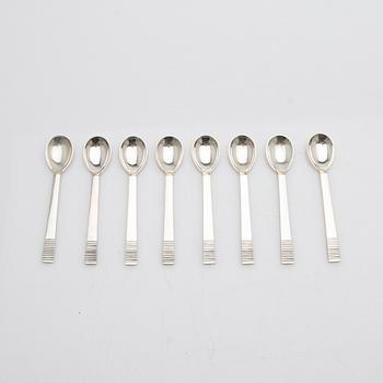 Georg Jensen, teskedar, 8 st, "Parallel", silver, Danmark, 1900-talets mitt.