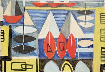 BENGT LINDSTRÖM, olja på papper, sign.