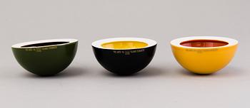 FUJIWO ISHIMOTO, Six 'Mandarin' bowls for Arabia Pro Arte 1996.