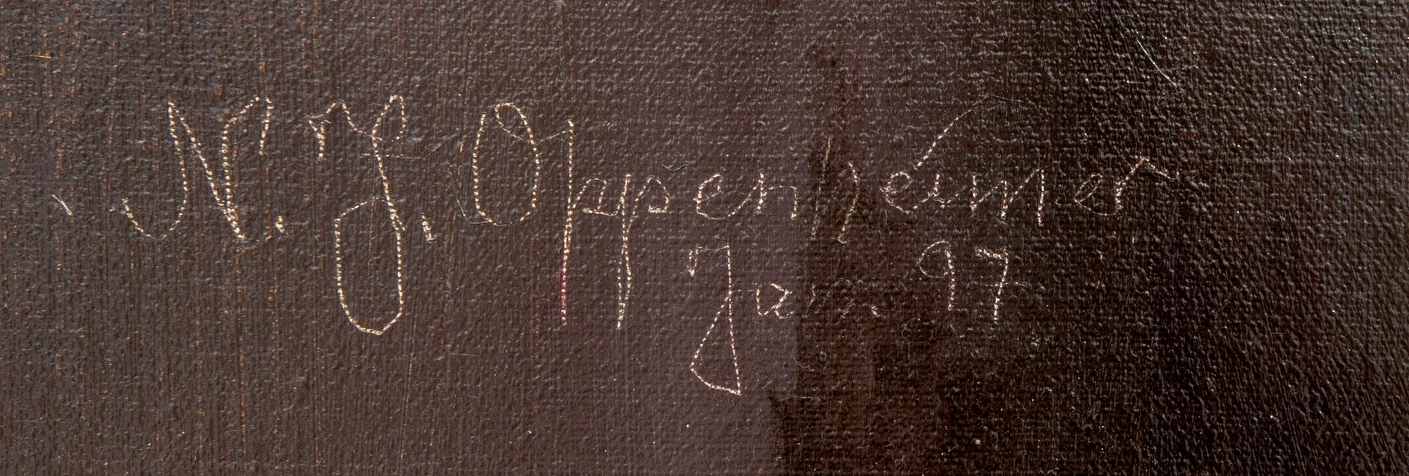 Johnny Oppenheimer, oil on canvas, signed and dated 97.