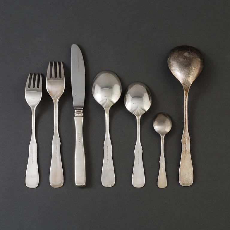61 pieces of silver cutlery, late 20th century .