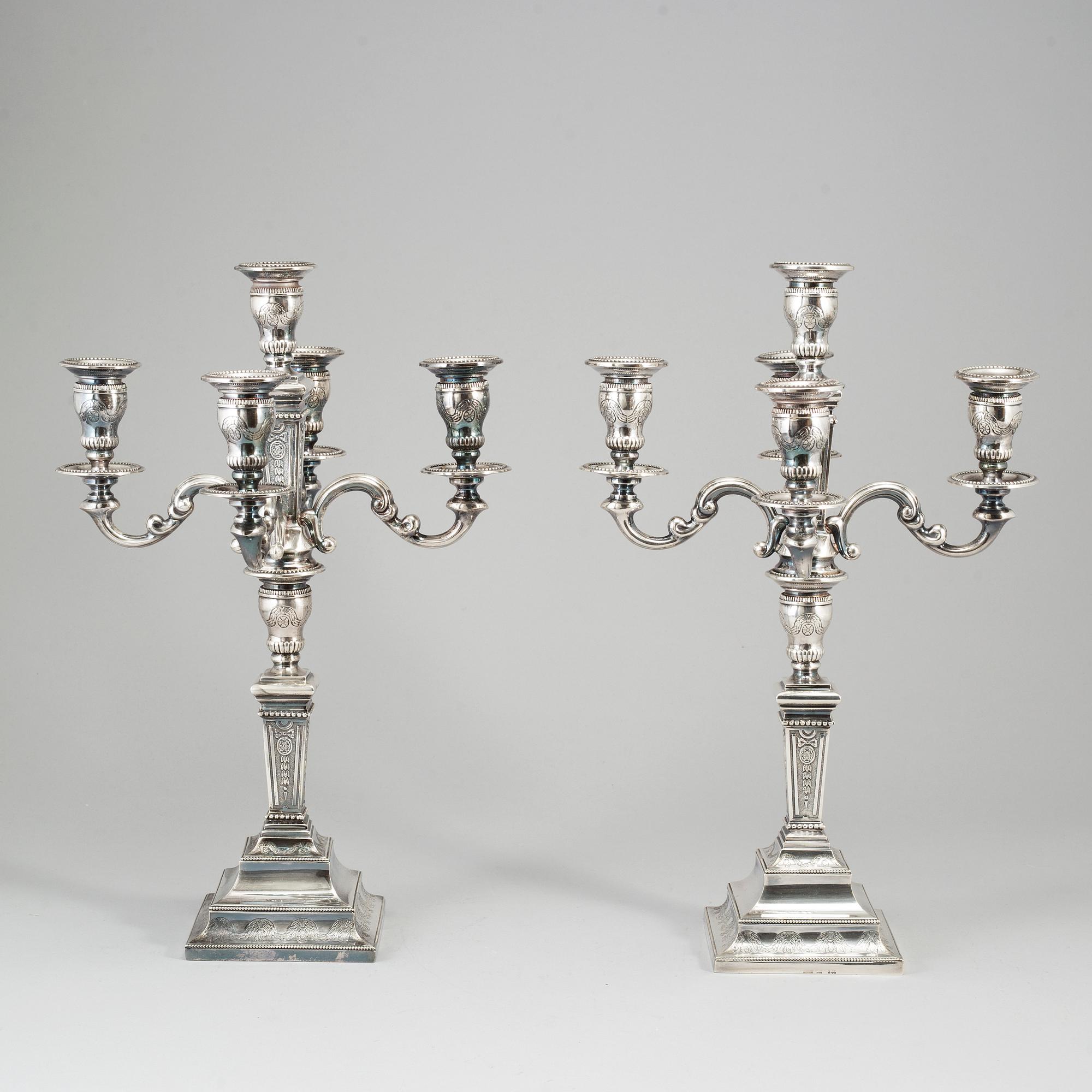 A pair of sterling silver candelabras, Polar Art, Stockholm (1980-2009).