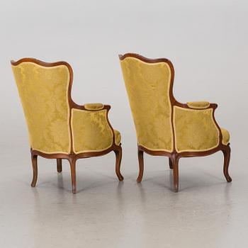 A PAIR OF ROCOCO STYLE ARMCHAIRS, 20th century.