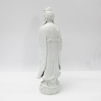 Guanyin, porcelain, blanc de Chine, late Qing dynasty, 19th century.
