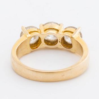 DIAMANT RING 18K guld m 3 briljanter totalt ca 1,5 ct, ca H-I I1.