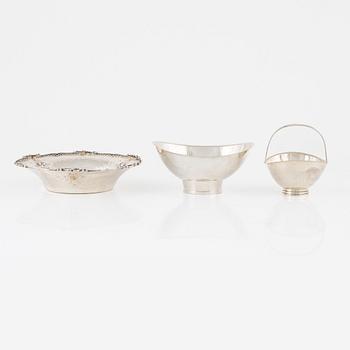 Three silver bowls, including Eric Löfman for MGAB, Uppsala, Sweden, 1970-76.