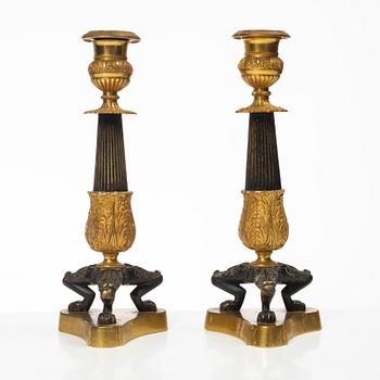 A pair of Empire candelabra, France, early 19th century.