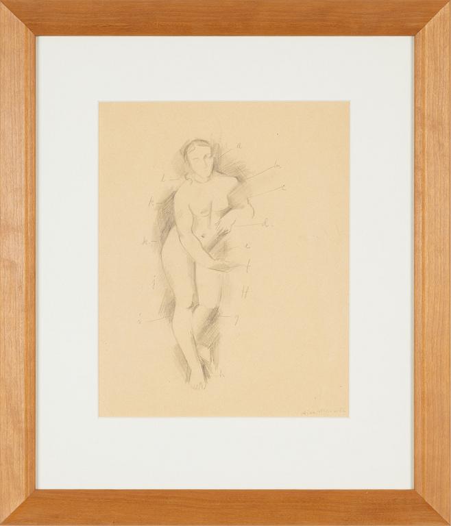 Aina Marmén, pencil on paper, signed.