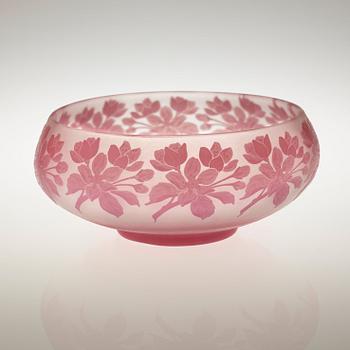 A Karl Lindeberg Art Nouveau cameo glass bowl, Kosta.