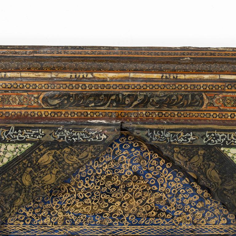 A Qajar Khatamkari laque mirror, circa 1900.