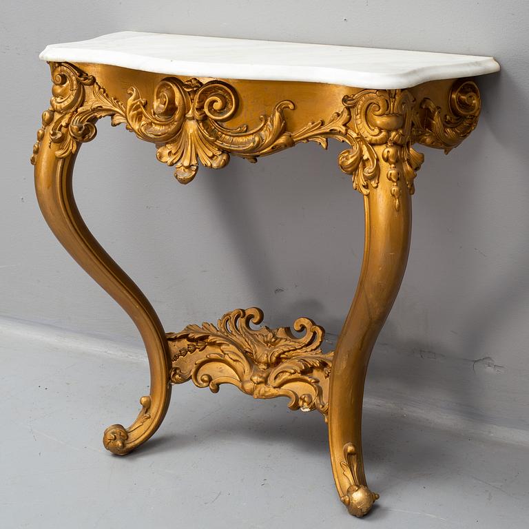 A late 19th new rococo century console table.