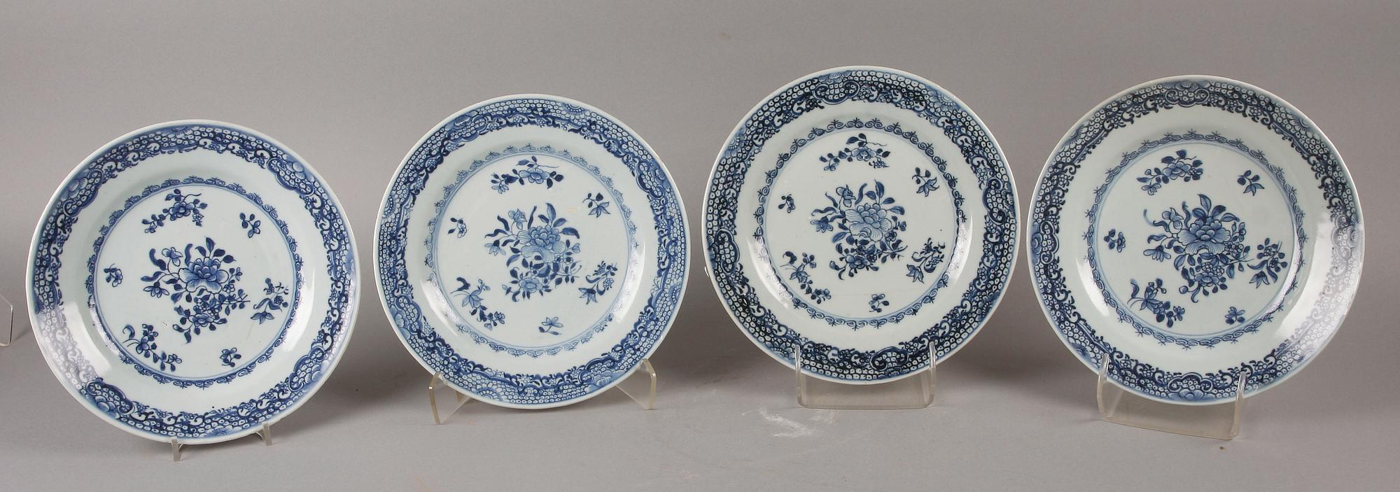 TALLRIKAR, 4 st, porslin, Kina, 1700-tal.