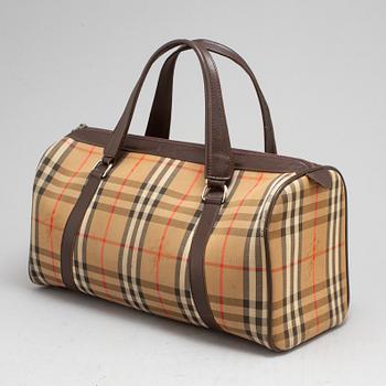 BURBERRY, plaid canvas bag.