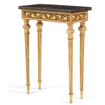 52. A late Gustavian carved giltwood and marble console table attributed to P. Ljung (1743-1819).