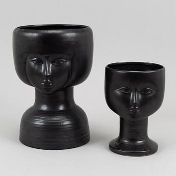 Lisa Larson, two stoneware vase from Gustavsberg.