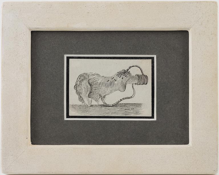 Salvador Dalí, "André Breton the Anteater" (Exlibris made for André Breton).