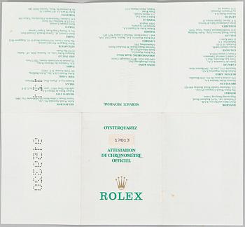 Rolex, Oysterquartz, Datejust, "Diamond Dial", wristwatch, 36 mm.