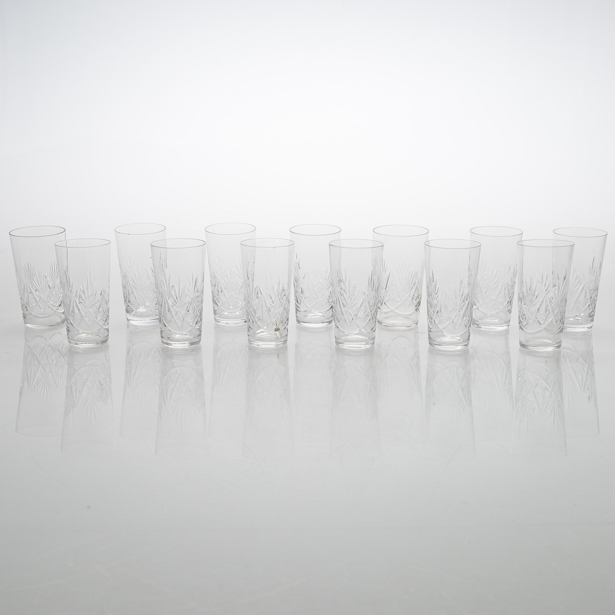 An 'Yrjö' crystal glassware set, 58 pieces, Riihimäen Lasi, Finland, latter half of the 20th century.