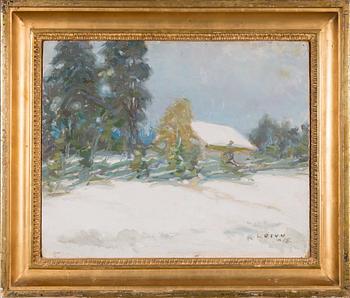 Rudolf Koivu, oil on board, signed and dated-16.