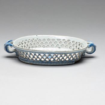 A Swedish faience chesnut basket, Rörstrand, 18th Century.