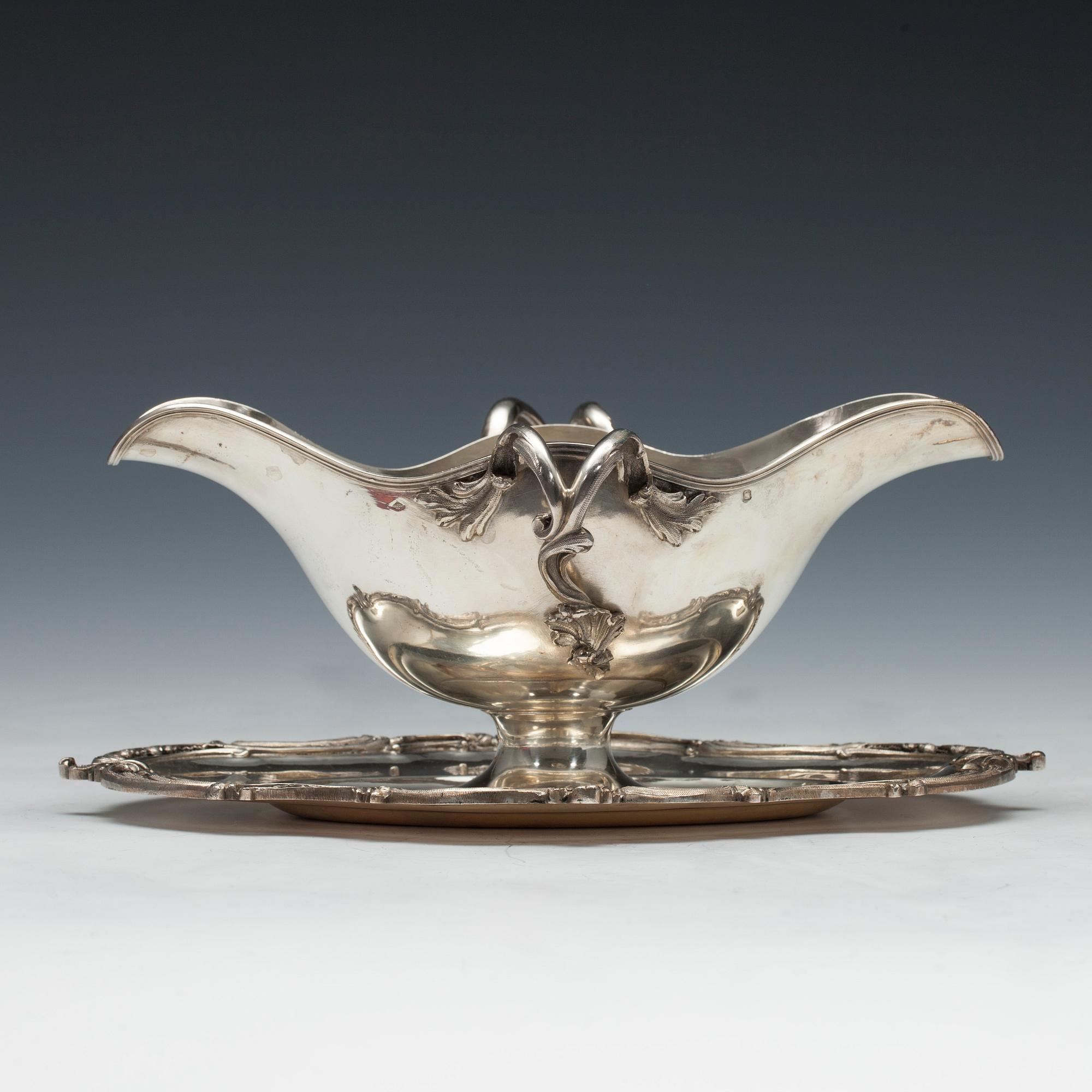 SÅSSKÅL, 950 silver. Frankrike 1880-tal. Vikt 648 g.