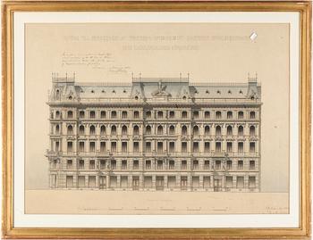 ARKITEKTRITNING, blandteknik, 1882.