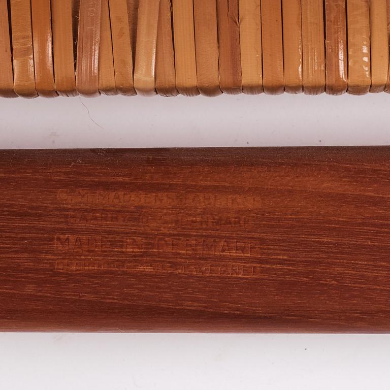 Hans J. Wegner, a set of eight teak chairs, model "W2", C.M. Madsen, Denmark 1950s.