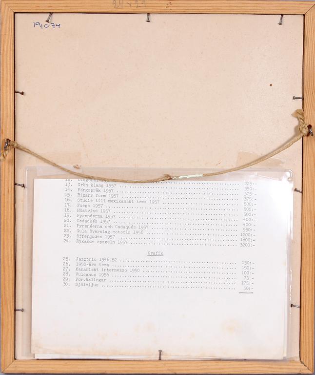 OLLE BONNIÉR, färglitografi, sign på passe partout o numrerad  9/10, dat -56.