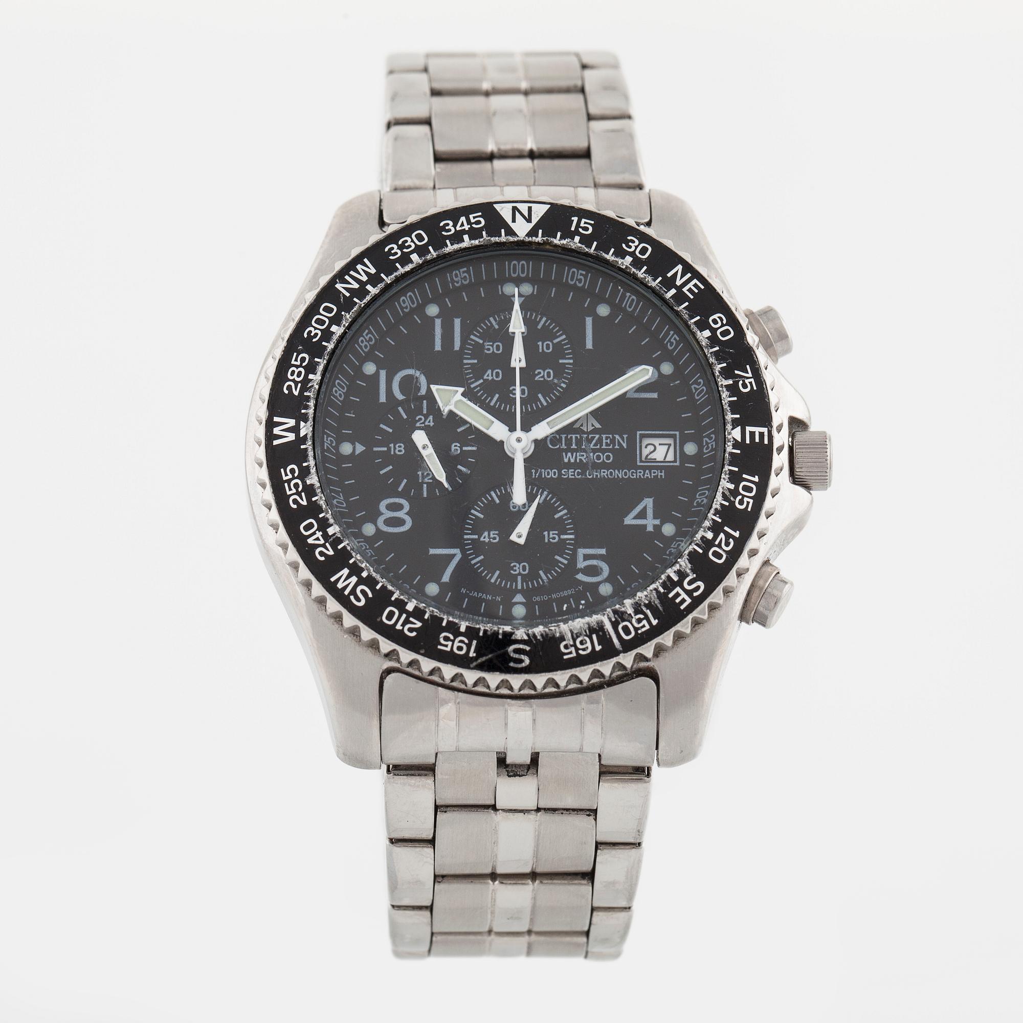 CITIZEN, WR100, wristwatch, chronograph, 40,5 mm.
