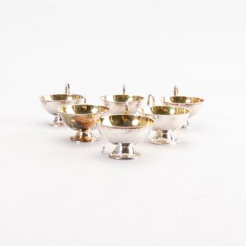 A Swedish 20th century set of six silver mugs mark of Ceson Gothenburg 1991, total weight 182 gram.