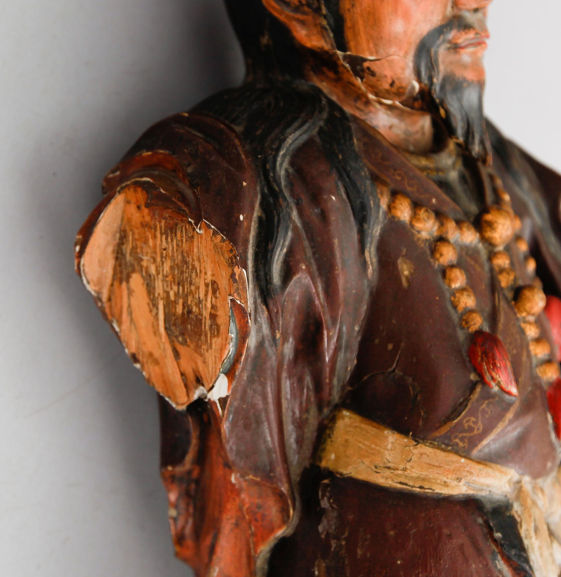 FIGUR, målat trä, sannolikt Japan, 1800-/1900-tal.