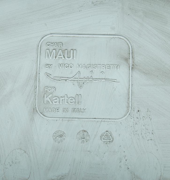 STOLAR, 6 st, "Maui", Vico Magistretti, Kartell, Italien, 1900-talets fjärde kvartal.