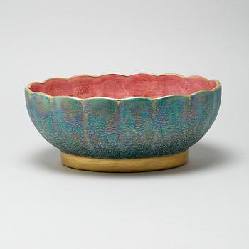 An eathenware bowl by Josef Ekberg for Gustavsberg, signed, first half of the 20th century.
