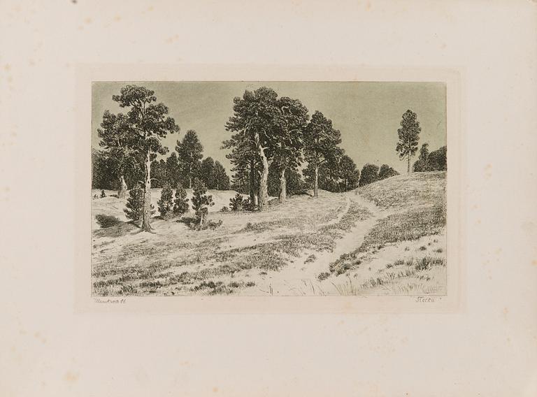 IVAN IVANOVITCH SHISHKIN, etching, plate signed and dated 86.