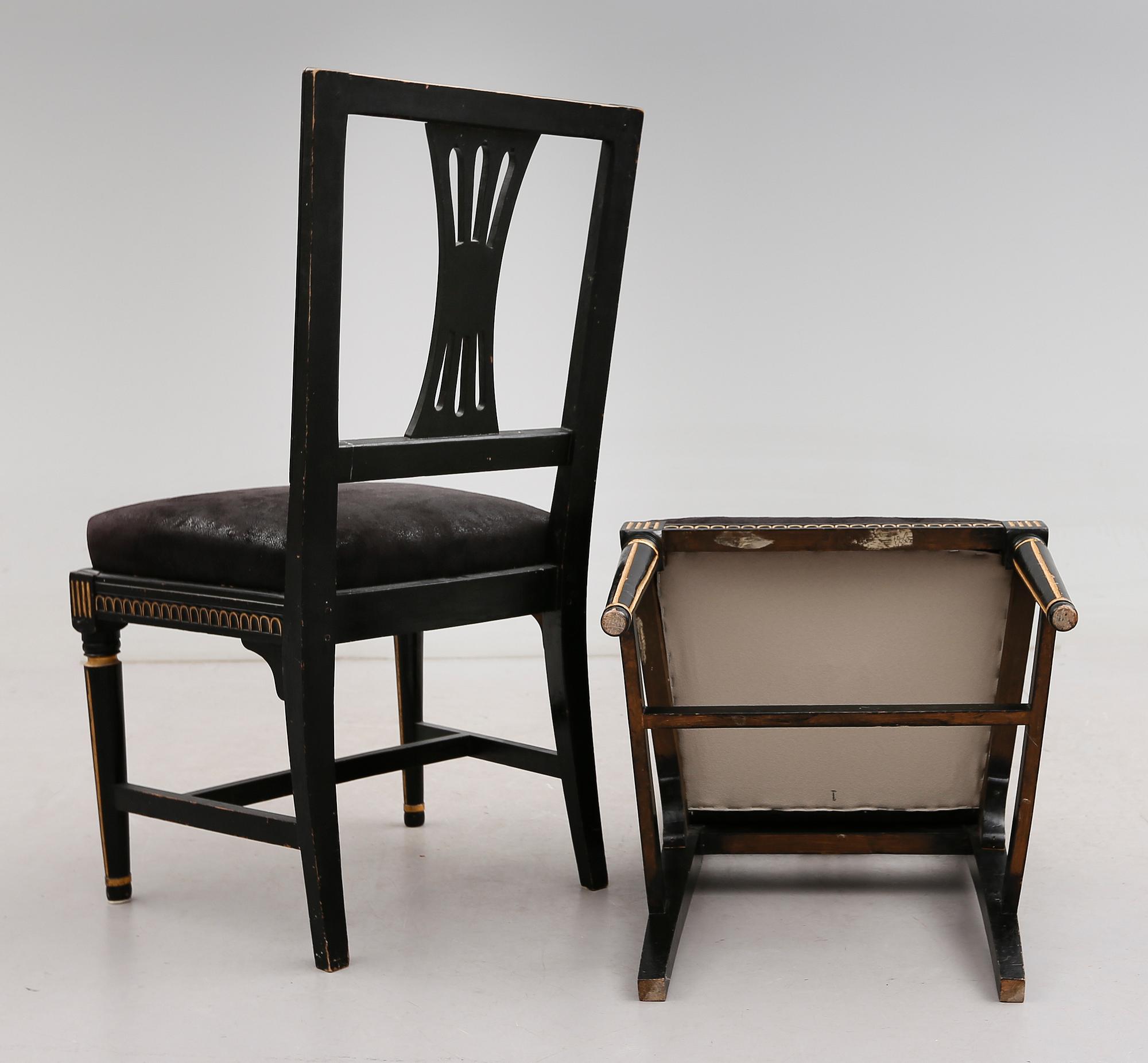 STOLAR, 1 par, gustaviansk stil, 1900-talets första hälft.