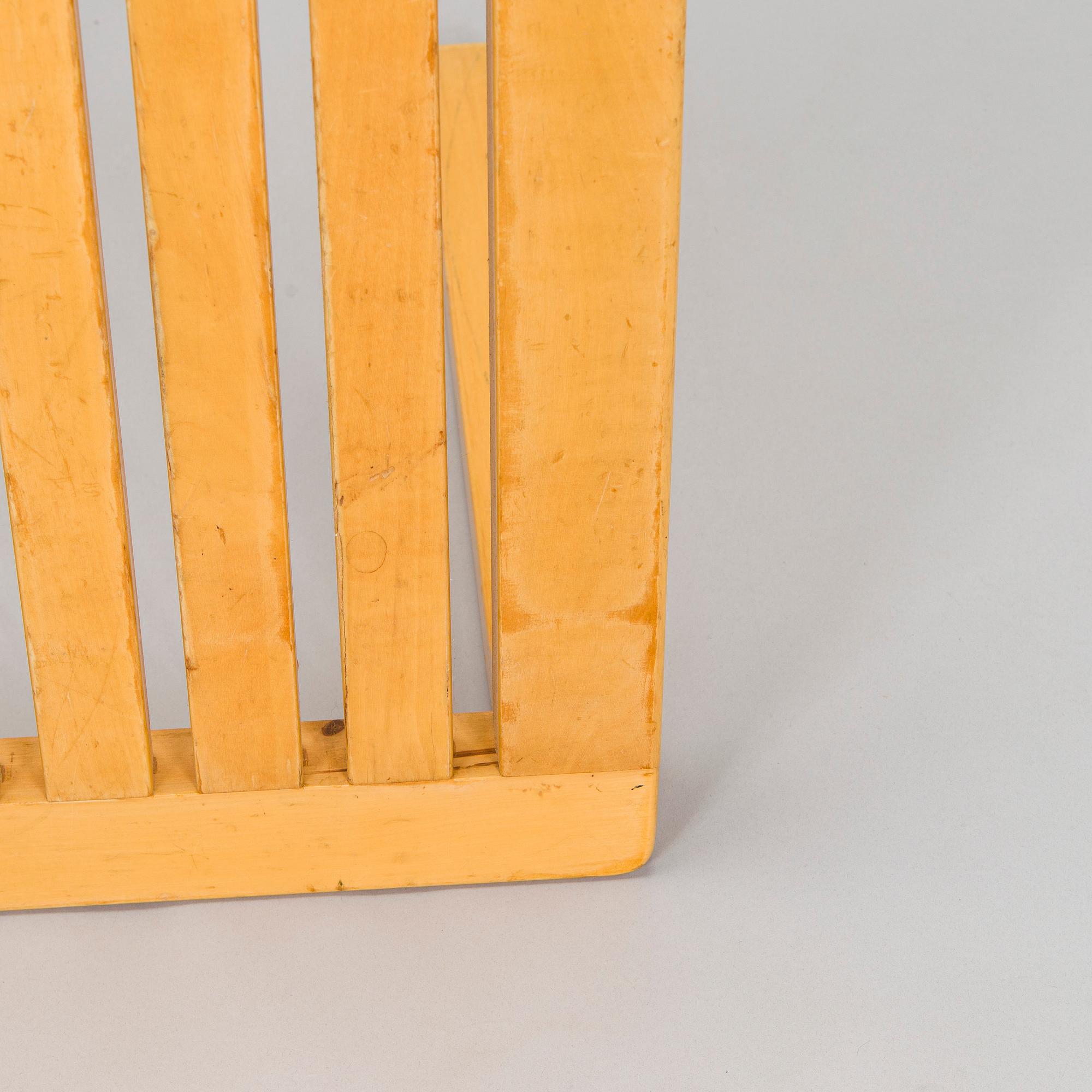 Alvar Aalto, A flower and suitcase bench '106', made to order, for Artek, 1976.