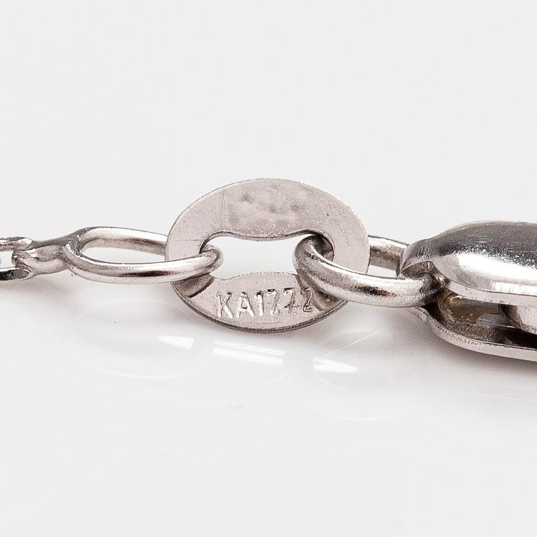 Kaulakoru, 14K valkokultaa, timantti n. 0.93 ct.