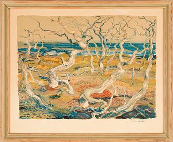 Roland Svensson · ROLAND SVENSSON, färglito, sign o numr 195/250, 1947.
