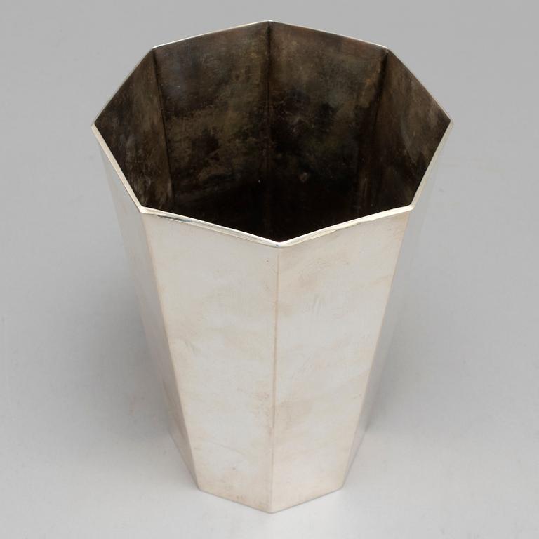 A silver vase by Vera Ferngren for CG Hallberg Stockholm 1961.