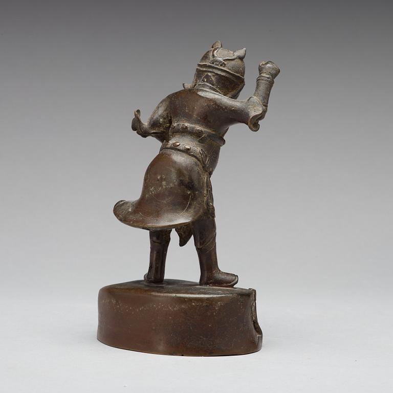A bronze figure of a deity, Qing dynasty, 17/18th Century.