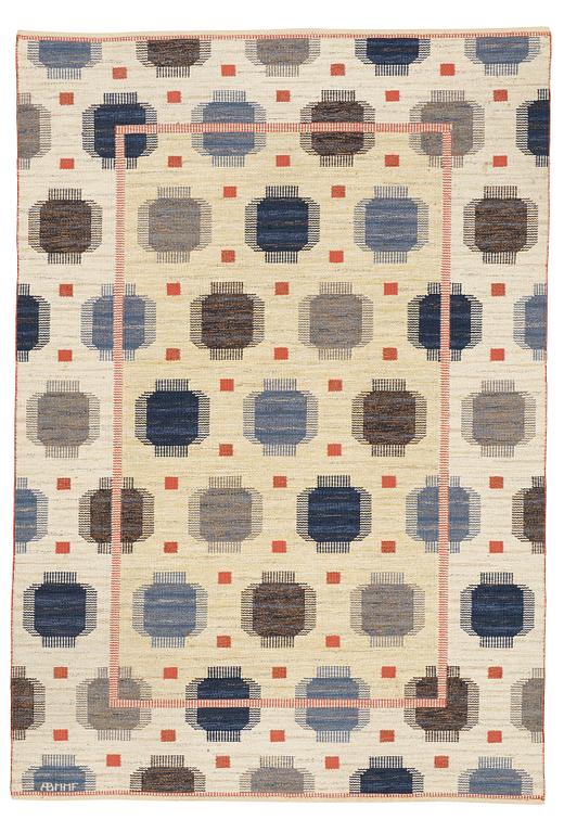 Märta Måås-Fjetterström, a carpet, "Blåplump", flat weave, ca 263-265 x 181,5-182,5 cm, signed AB MMF.