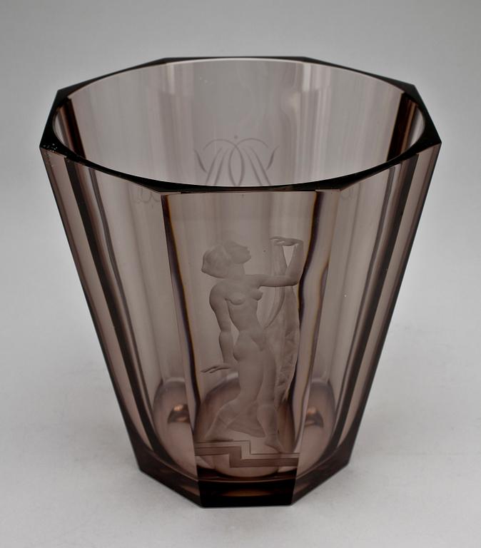 VAS, glas, Simon Gate, Orrefors, sign.