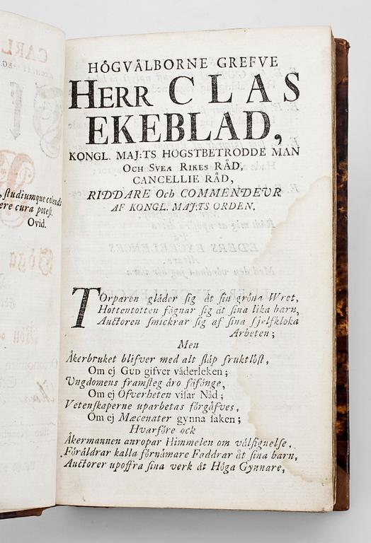 BOK, "Carl Linnaei Skånska resa", Stockholm 1751.